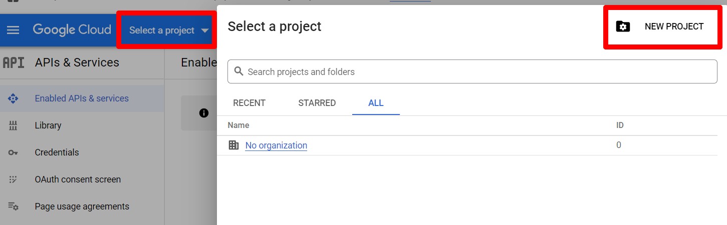 Создание проекта в Google Cloud Platform