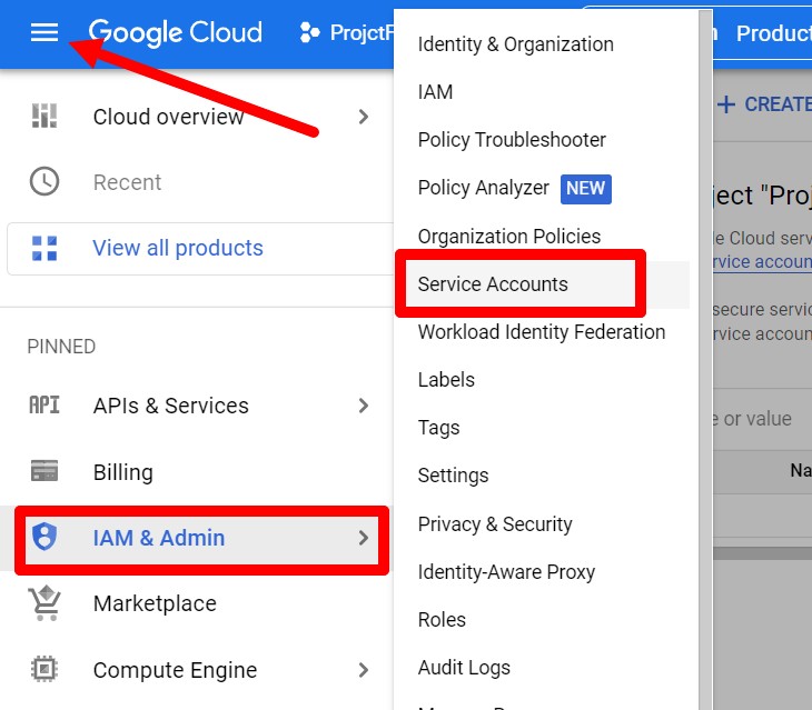 Сервисный аккаунт в Google Cloud Platform